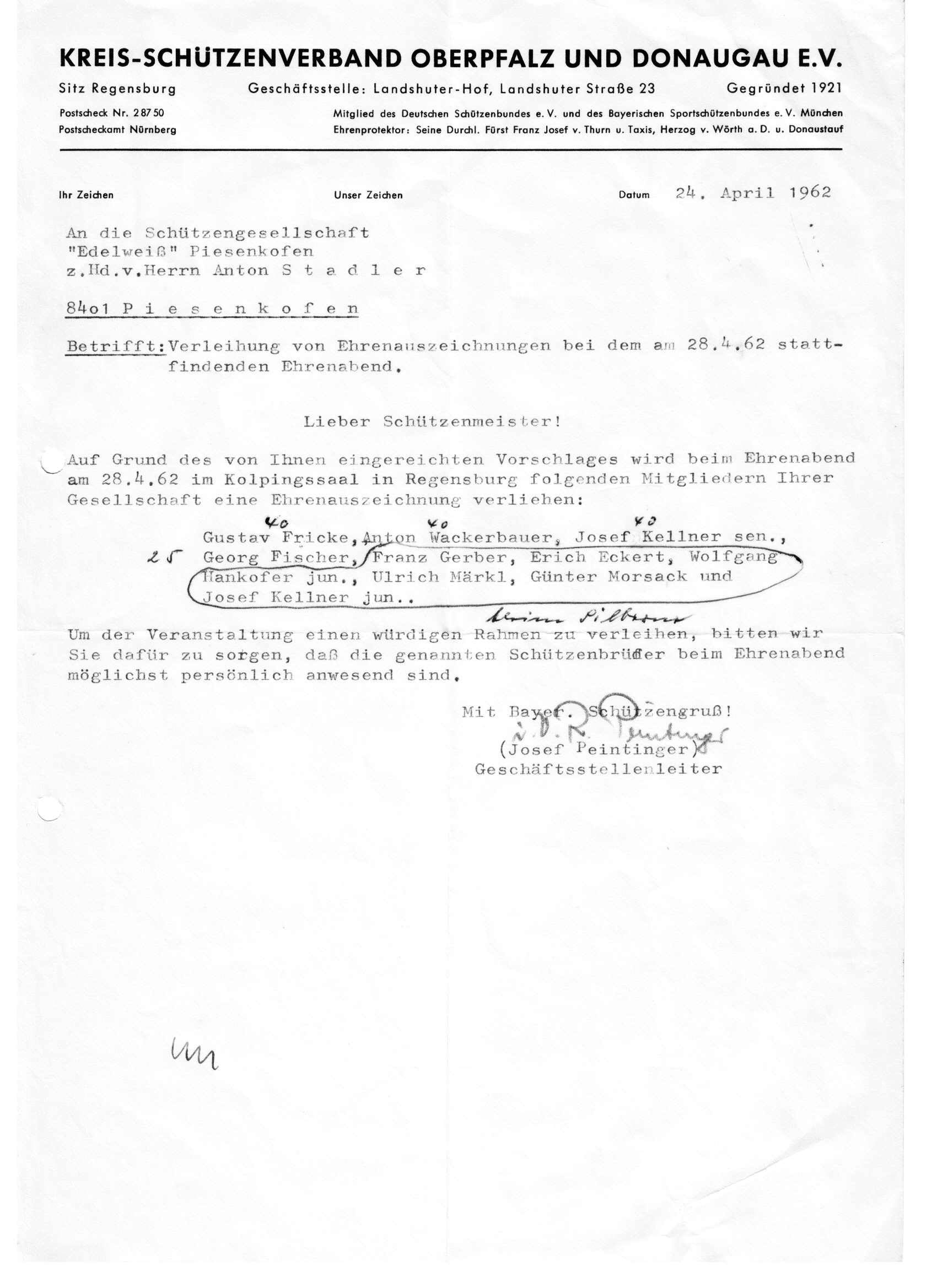 1962 Ehrenauszeichnung