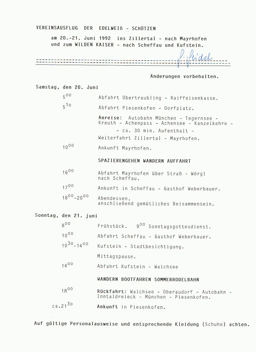 1992 Vereinsausflug