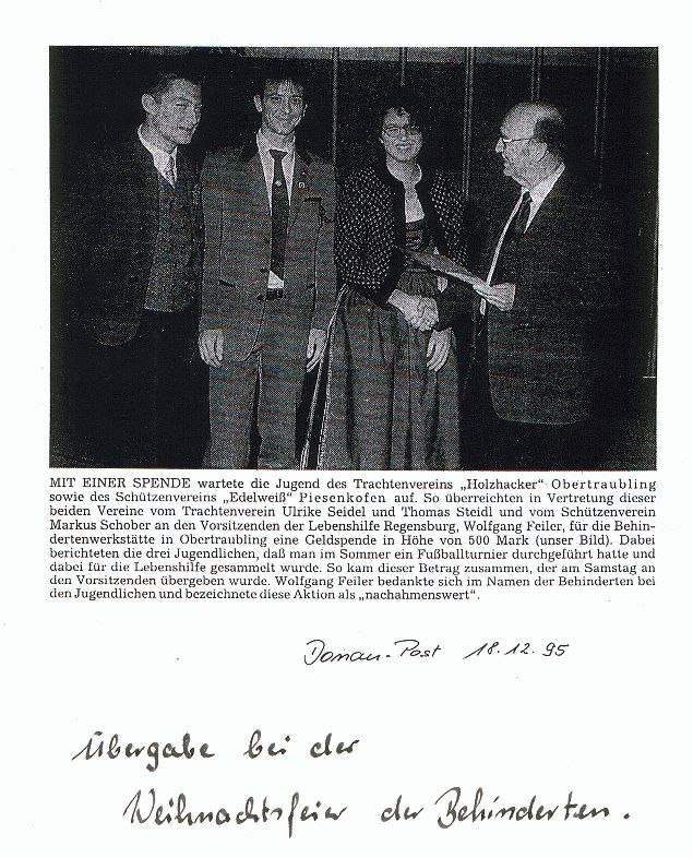1995 Fuballturnier Spende