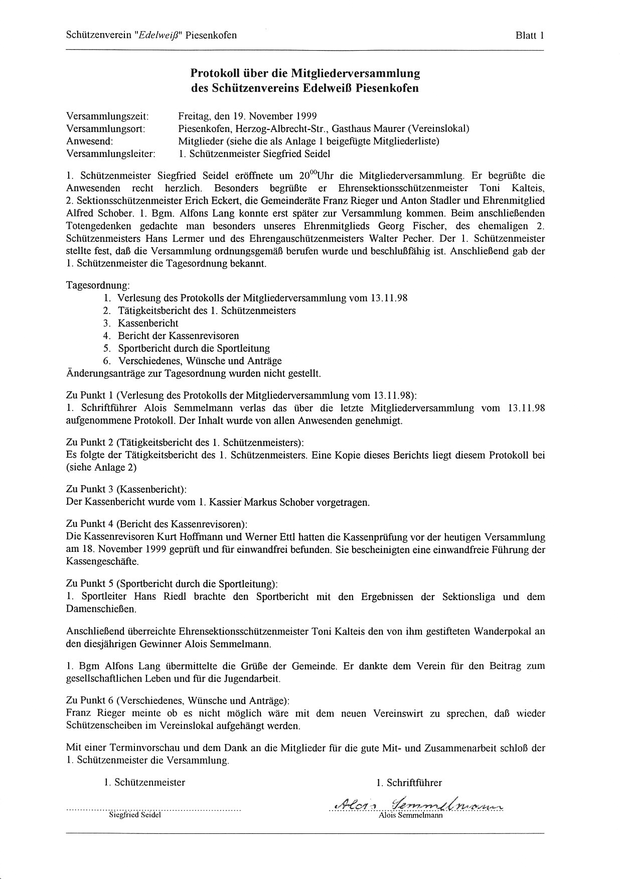 1999 Protokoll