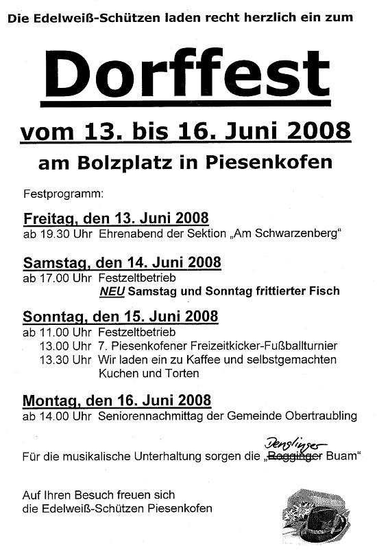 2008 Einladung zum Dorffest